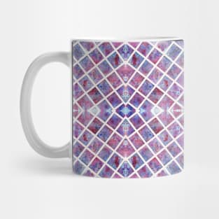 Abstract Blue and Purple Grid Pattern Mug